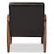 Baxton Studio Sorrento Brown Faux Leather Upholstered Wooden Lounge Chair 122-6765 - alternate 3